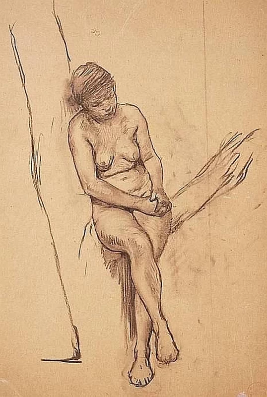 Nudo seduto su un ramo